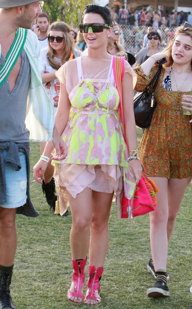 Katy Perry got colorful in the 2010 Coachella crowd.