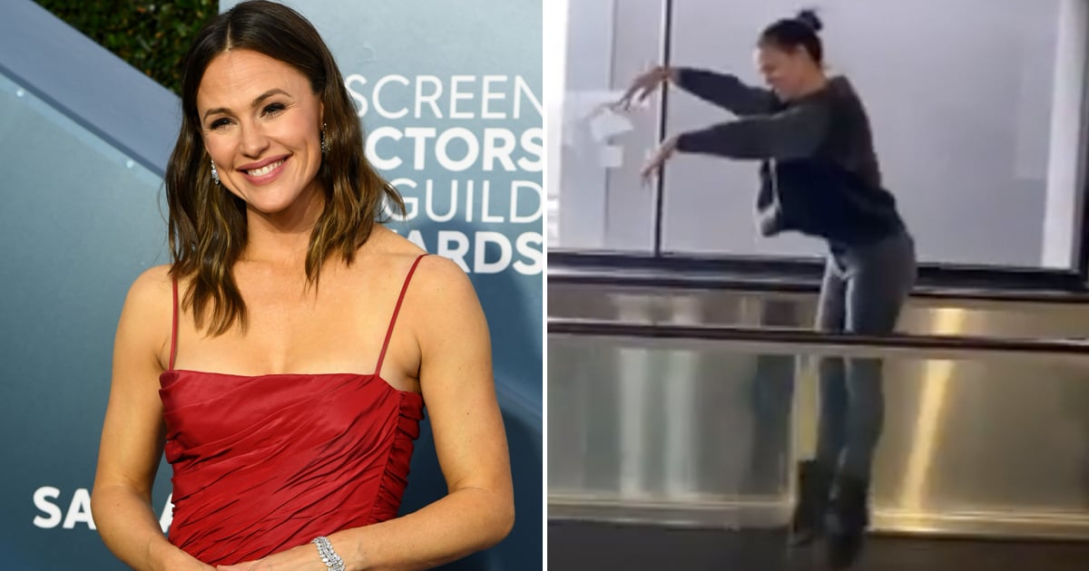 Jennifer Garner Dancing Ballet At Sfo Airport Video Popsugar Celebrity
