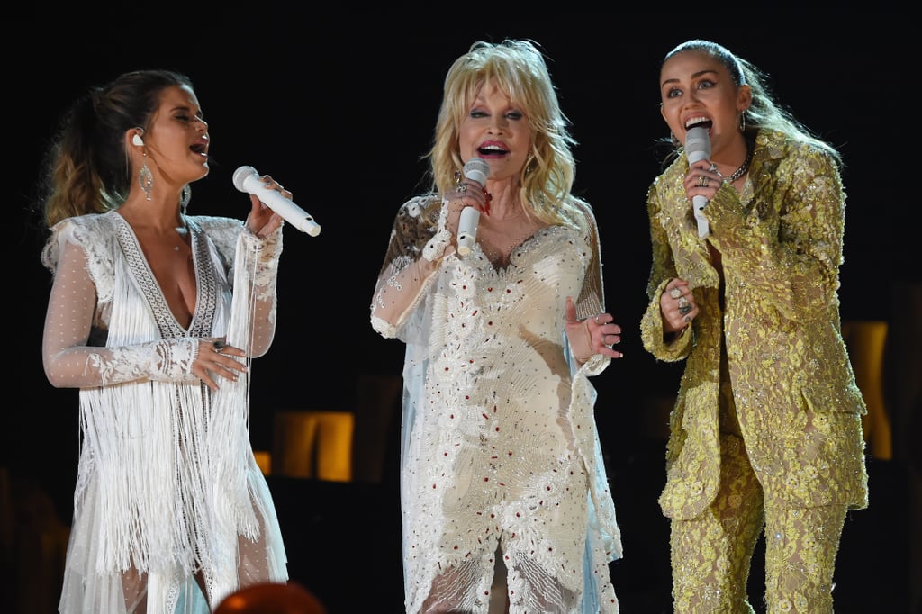 Pictured: Maren Morris, Dolly Parton, and Miley Cyrus