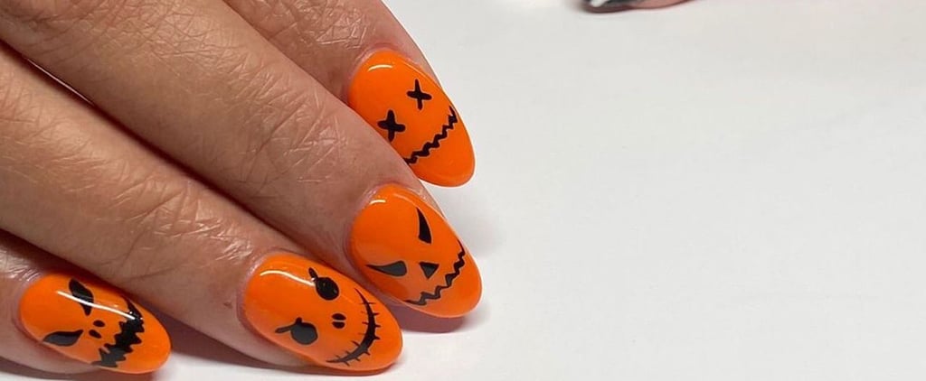 6. "Jack O Lantern Nail Design with Rhinestones" - wide 5