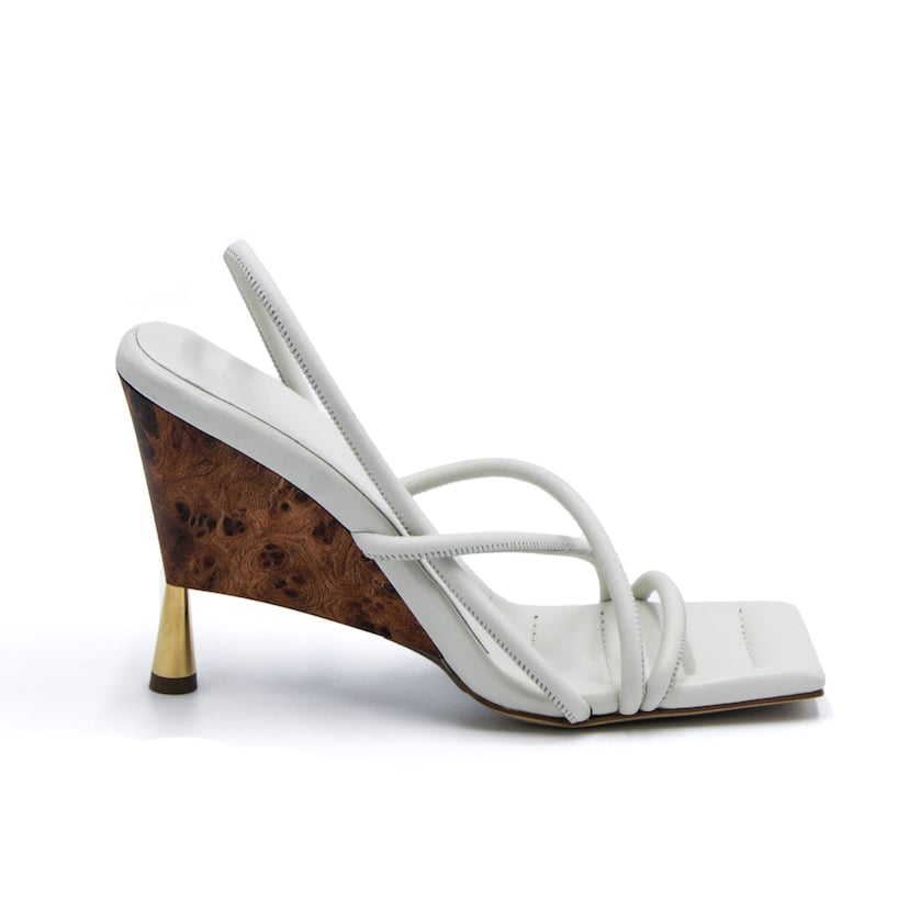 Gia Couture Rosie 2 Strappy Leather Sandal | Y2K Wedge Sandals Are Back and Better Than Ever 