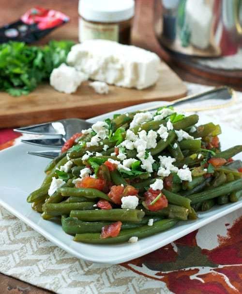 Spicy Braised Green Beans With Feta