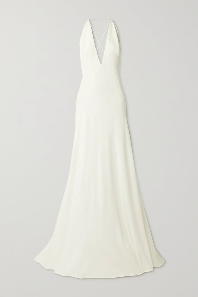 michael lo sordo silk crepe de chine gown