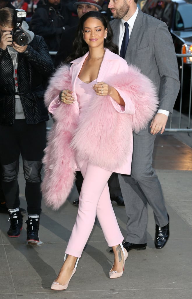 Rihanna made a Friday morning appearance on Good Morning America in NYC.
