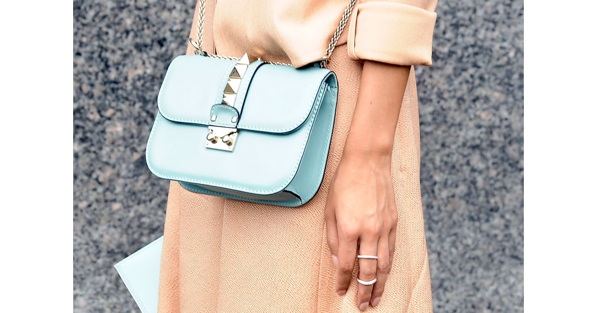 A pale blue bag was a perfect match against a pstel dress. | Best ...