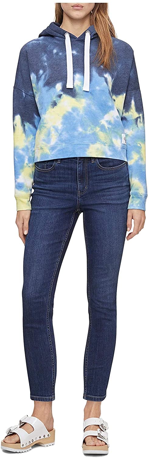 Calvin Klein Tie-Dye Crop Hoodie Sweatshirt