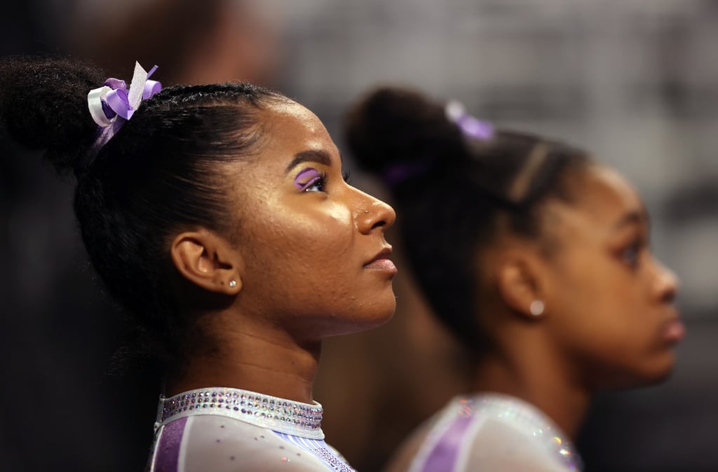 The Look: Jordan Chiles's Purple Matte Eyeshadow with Floating Eyeliner