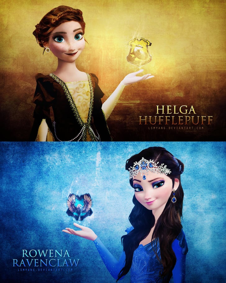 Harry Potter Anna And Elsa Frozen Fan Art Popsugar