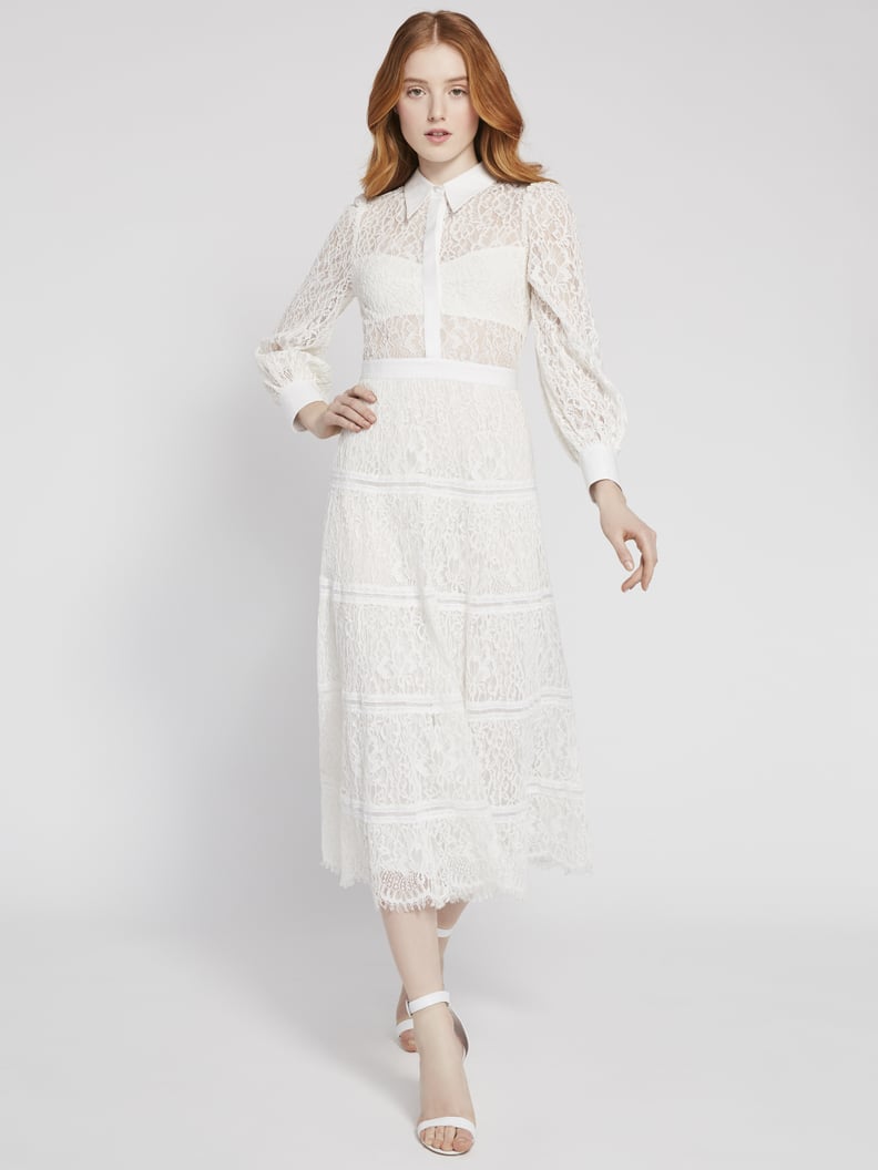 Alice + Olivia Anaya Lace Midi Dress