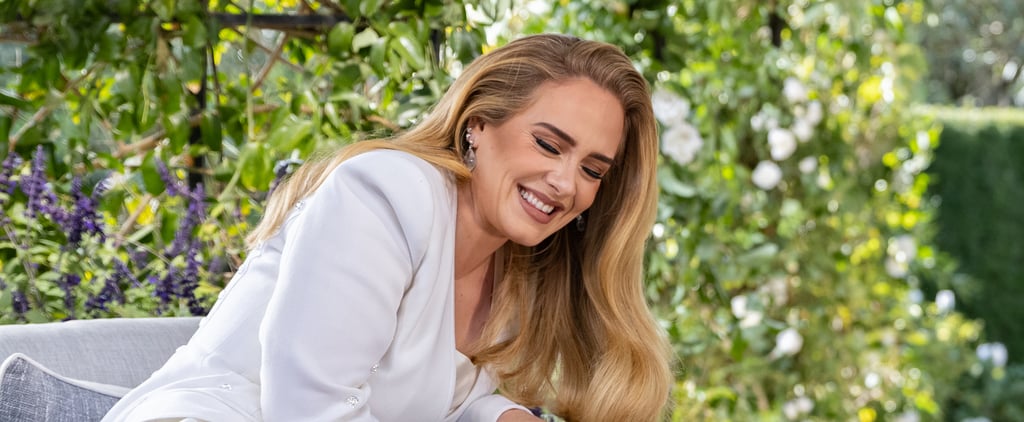 Adele Is an Angel Among Mere Mortals in This All-White, Crystal-Embellished Pantsuit