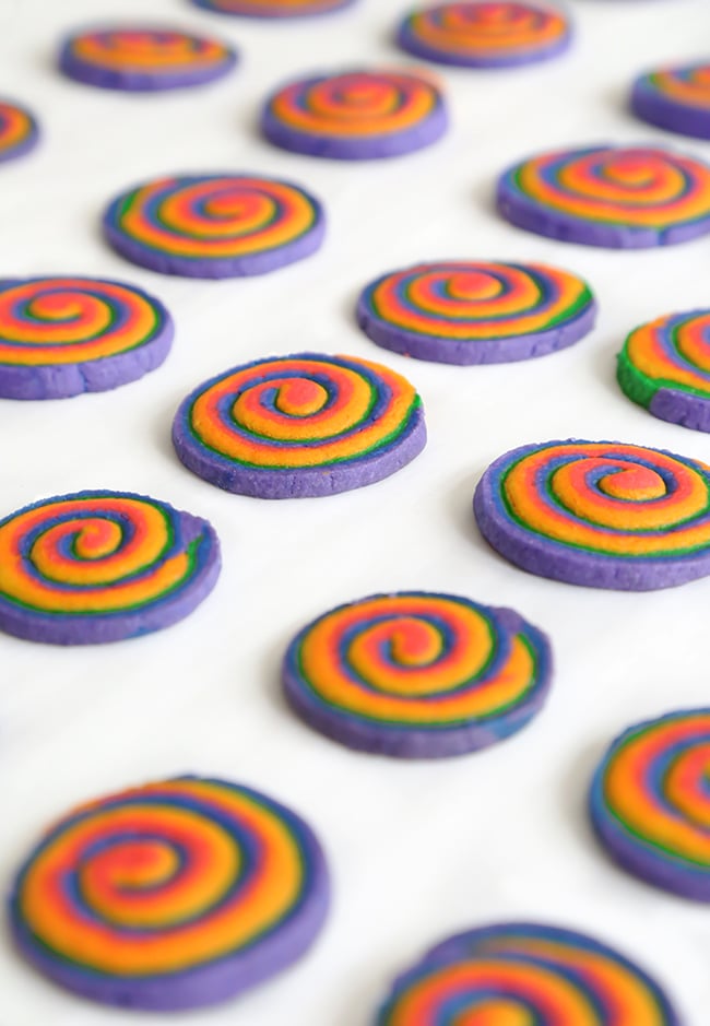 Rainbow Spiral Cookies