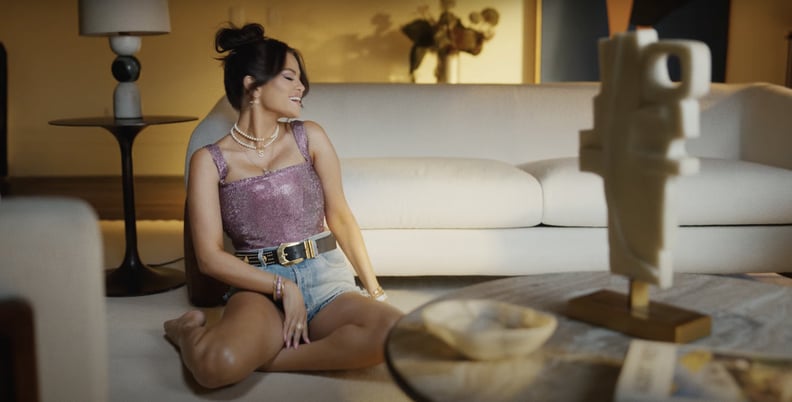 Selena Gomez's Pink Crystal Corset in "Single Soon" Video