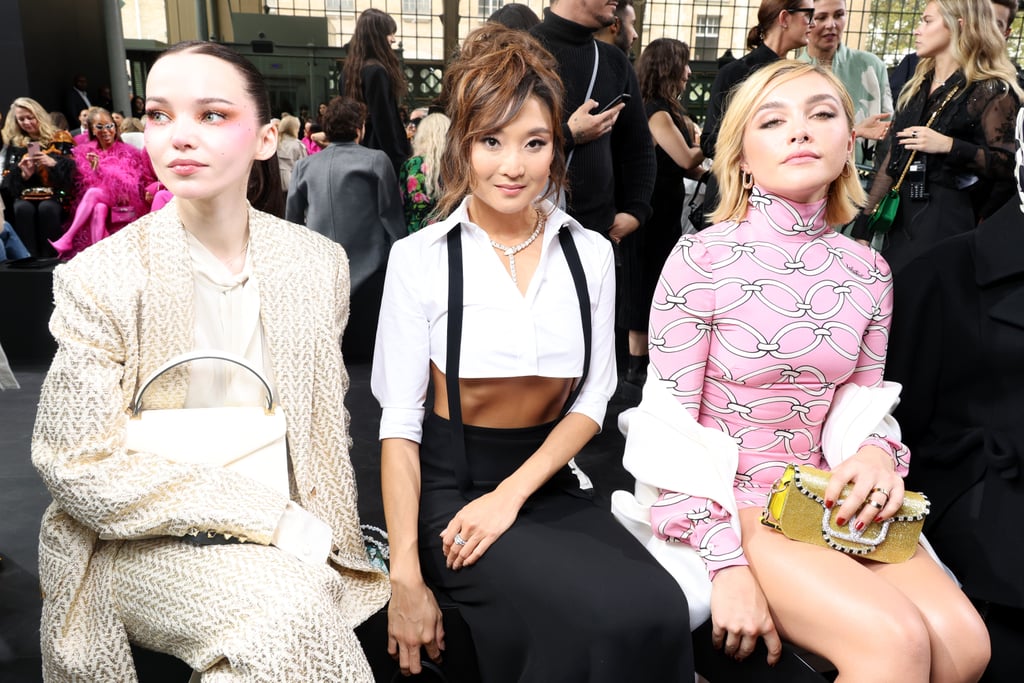 Dove Cameron, Ashley Park, and Florence Pugh at the Valentino Show