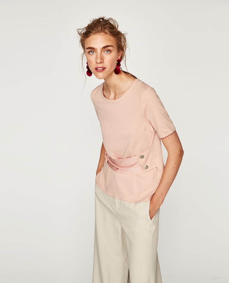 Zara Corset T-Shirt With Snap Buttons