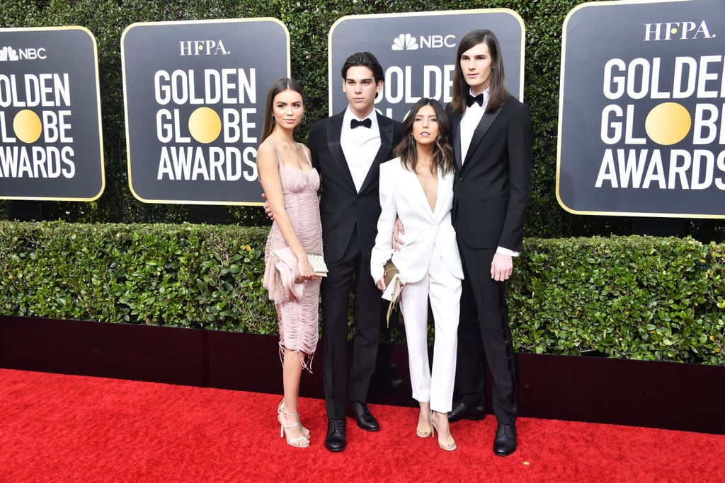 Paris and Dylan Brosnan at the Golden Globes 2020