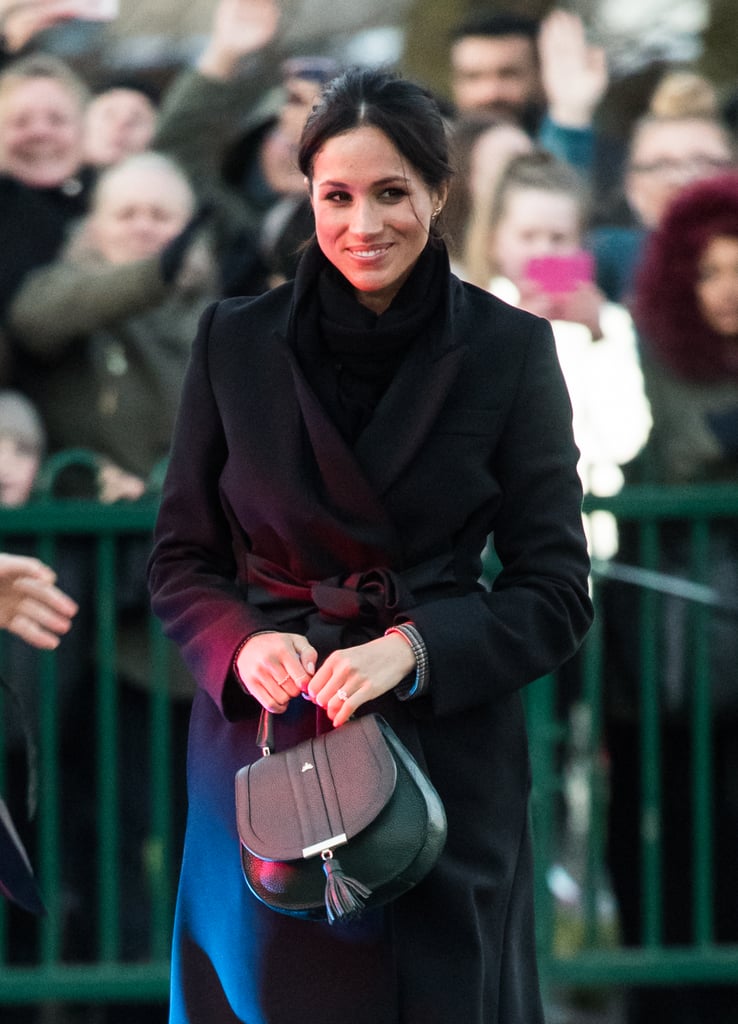 Meghan Markle carried the same bag a year earlier, on a visit to Cardiff with Prince Harry.