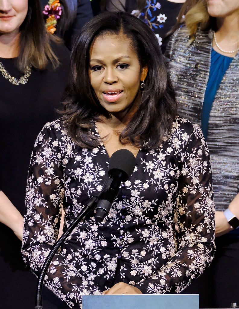 Michelle Obama Wearing Black Sheer Rodarte Blouse 2018 | POPSUGAR Fashion