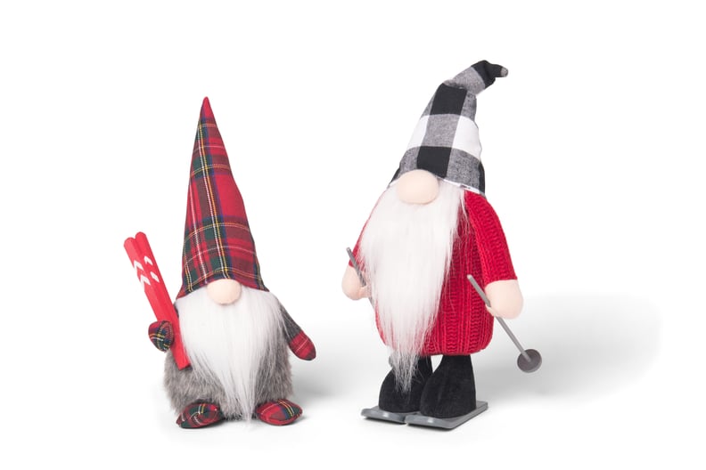 HomeGoods Ski Gnome Figurines With Wooden & Flannel Accessories ($10-$13)