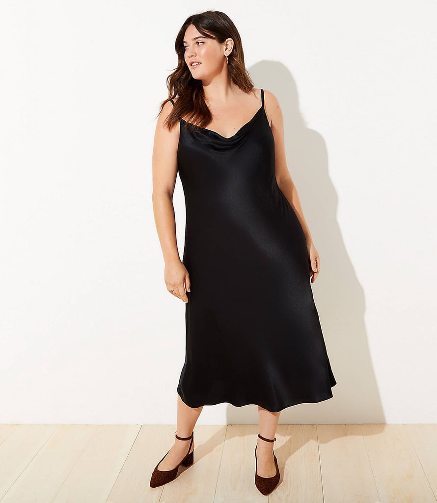 Loft Draped Midi Slip Dress