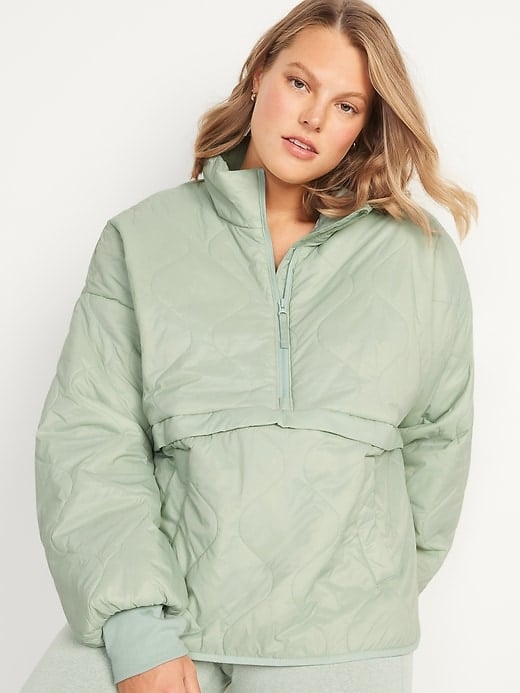 Half-Zip Water-Resistant Quilted Jacket 