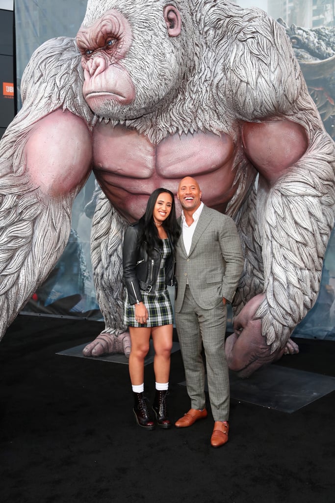 Dwayne Johnson and His Family at Rampage Premiere 2018