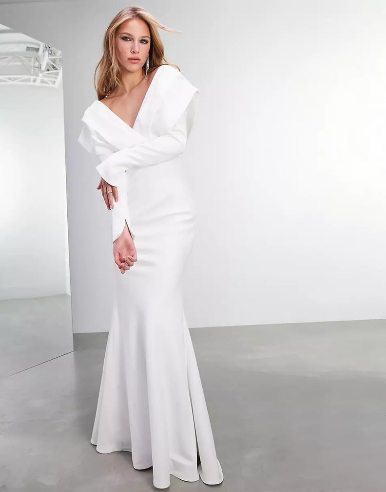 A Long-Sleeved Wedding Dress: ASOS Edition Ada Cross Back Crepe Wedding Dress