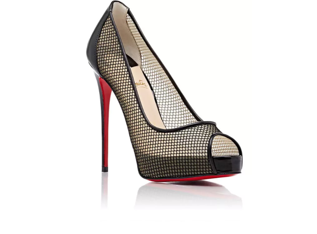 Christian Louboutin Very Rete Leather & Mesh Platform Pumps