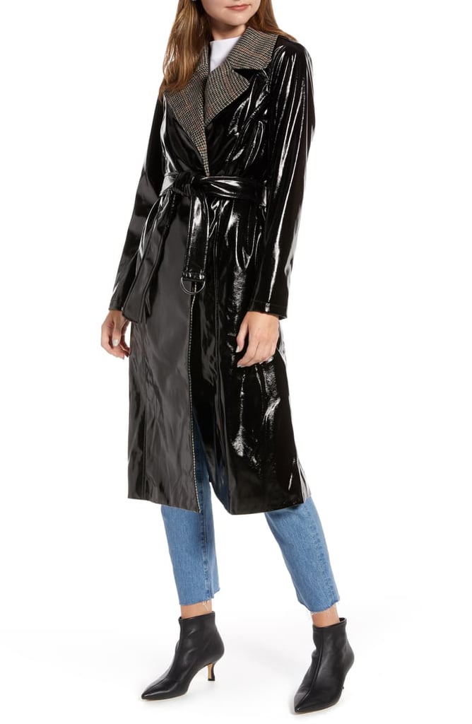 Something Navy Glossy Trench Coat