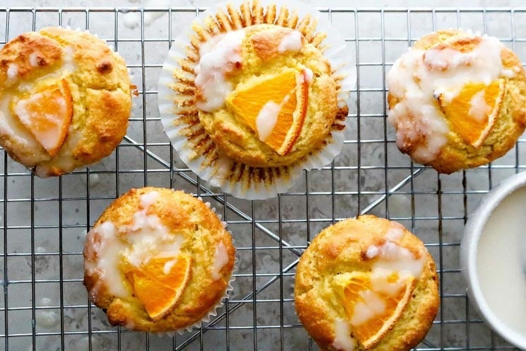 Orange Cardamom Keto Muffins With Coconut Butter Glaze