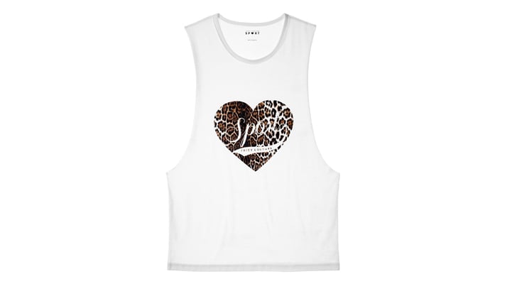 Graphic Muscle Tee in White