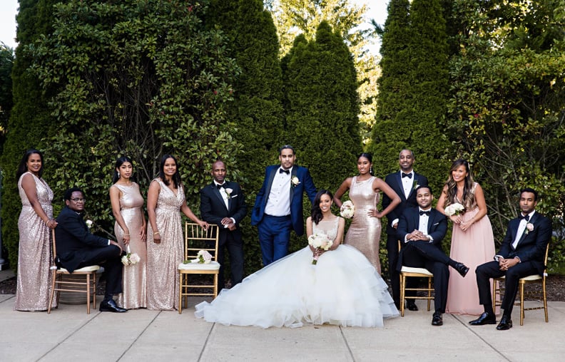 Her Bridesmaids Wore Gold Sequined Dresses