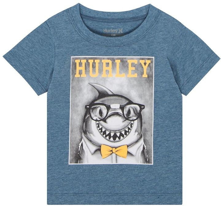 Hurley Baby Boy Shark in Glasses Graphic Tee