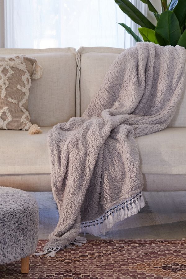 Amped Fleece Fringe Trim Throw Blanket 59 Hooked On Hygge