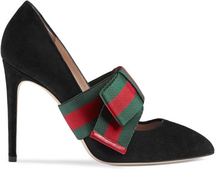 Gucci Suede Pump With Bow