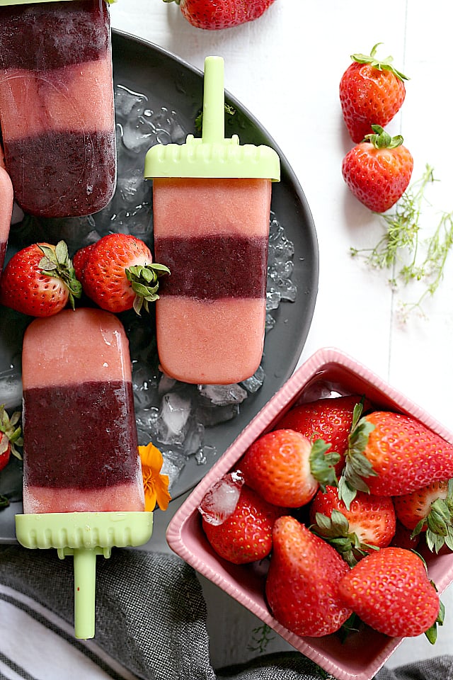 Strawberry Popsicle With Kale and Squash