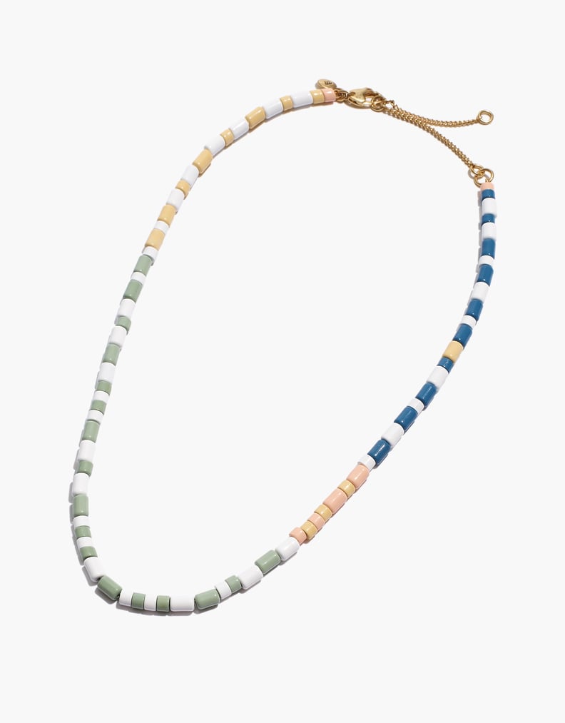 Madewell Colorblock Stripe Beaded Choker Necklace