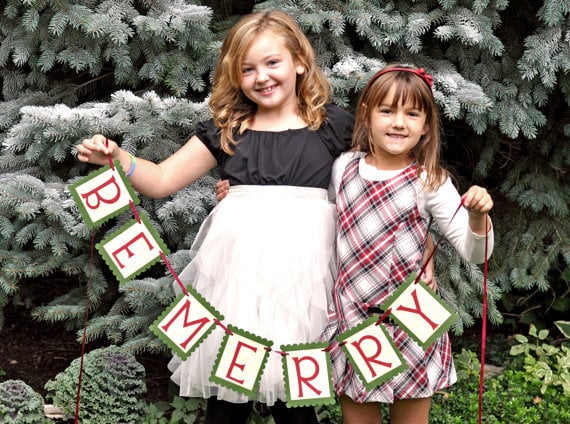 Be Merry Christmas Banner Photo Prop