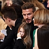 David Beckham and Kids at New York Fashion Week 2015 | POPSUGAR Celebrity