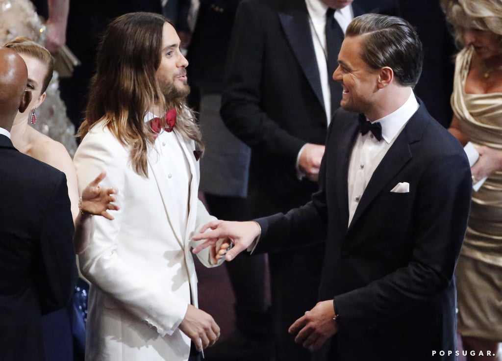 Nominees Leonardo DiCaprio and Jared Leto chatted in the crowd.