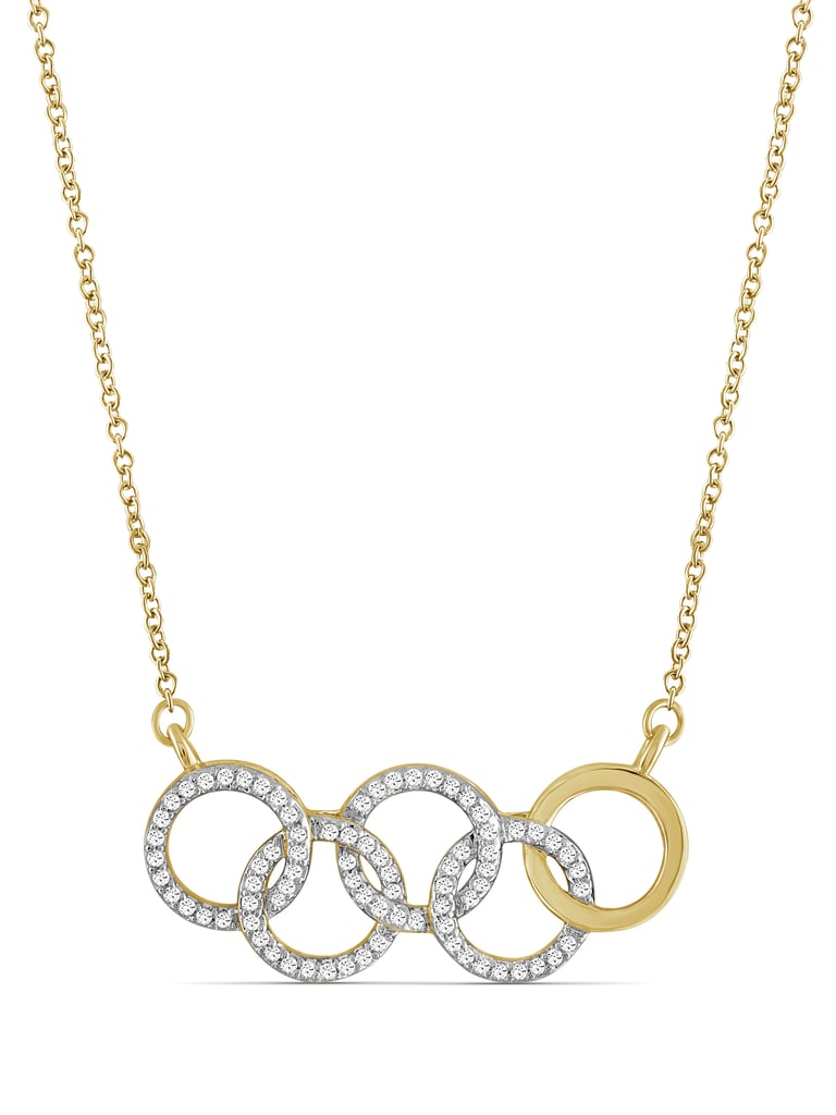 14K Gold Over Silver Olympic Symbol Pendant Simone Biles and Jordan