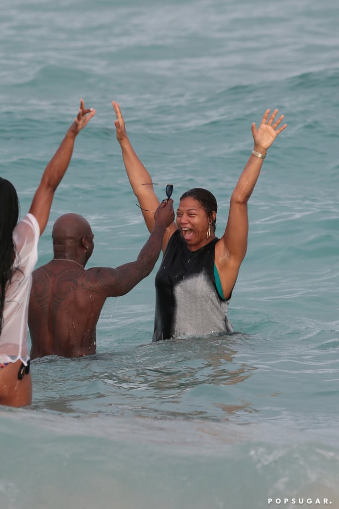 Queen Latifah let loose in Miami on Thursday.