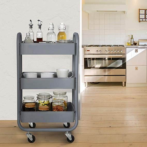 DESIGNA Metal Rolling Storage Cart