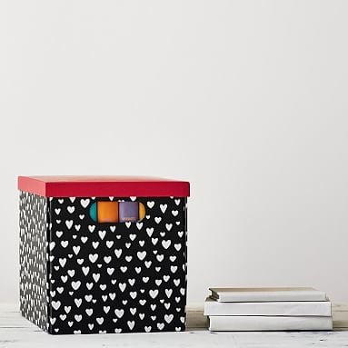 MayBaby Painted Hearts Paper Storage Bins