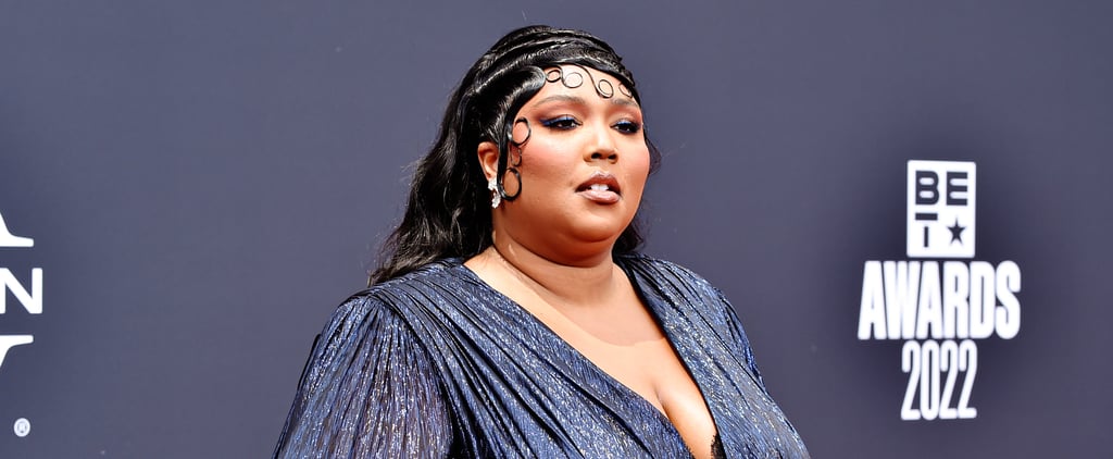 Lizzo Shows Off Her Feathered Sleeves and Thigh-High Slit at the BET Awards