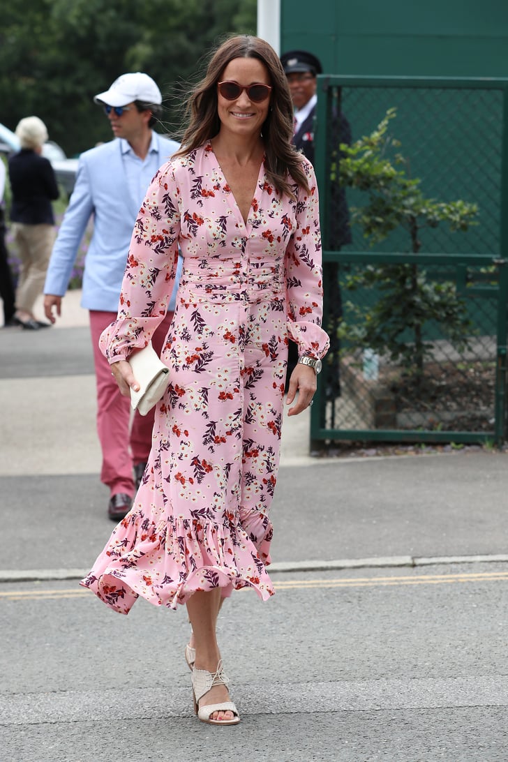 Pippa Middleton's Pink Floral Dress at Wimbledon 2019