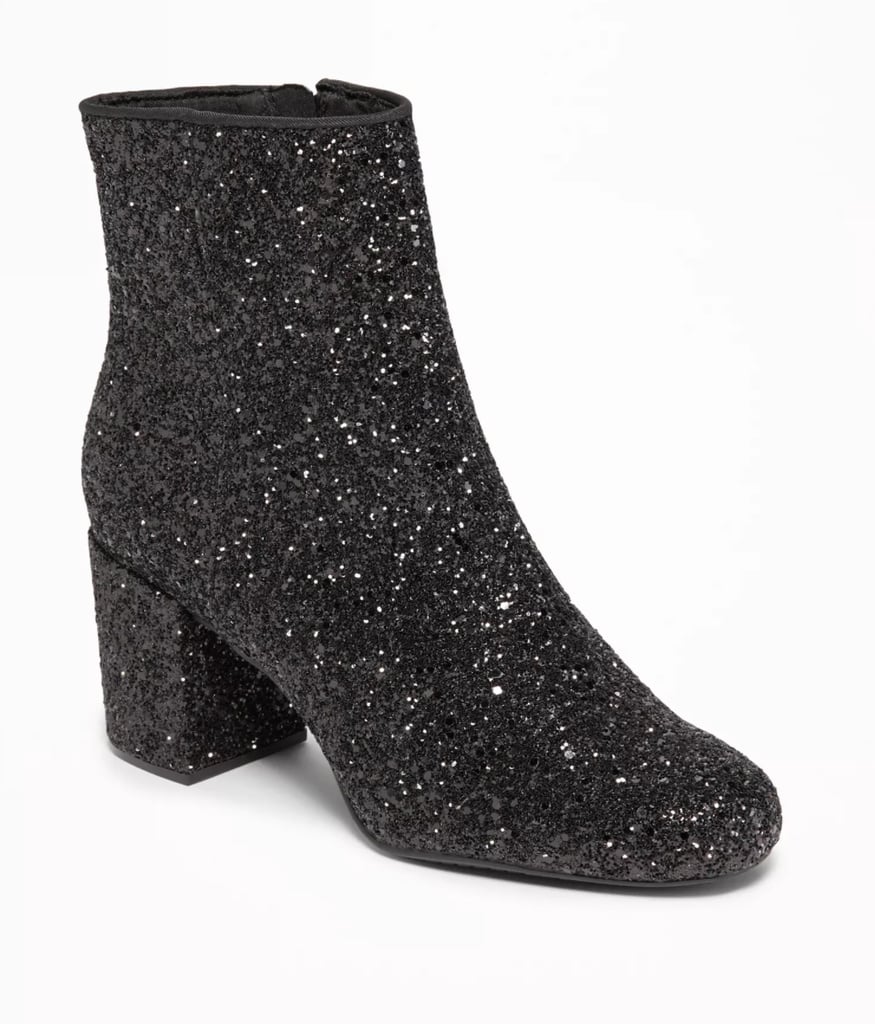 Old Navy Glitter Block Heel Boots | Gift Ideas From Old Navy | POPSUGAR ...