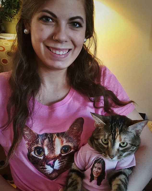 Cat Wearing T Shirt With Owner s Face POPSUGAR Pets