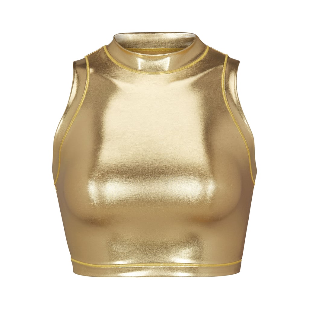 Swims Metallic Swim Mock-Neck Tank in Gold ($64)