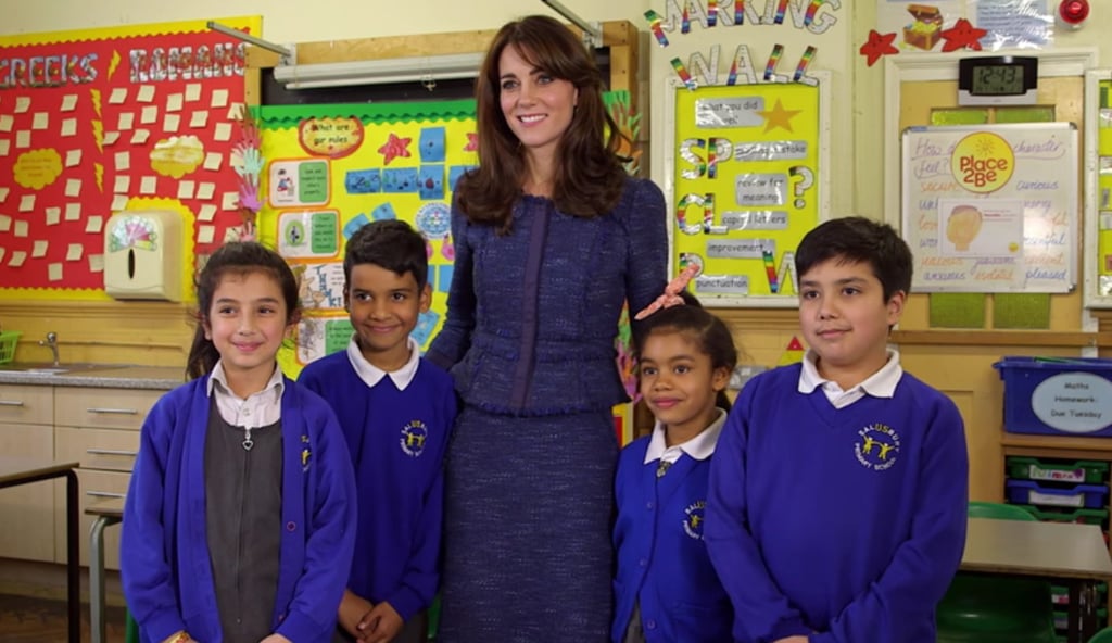 Kate Middleton's Blue Suit in Place2Be Video