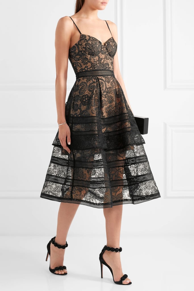 tiered guipure lace dress